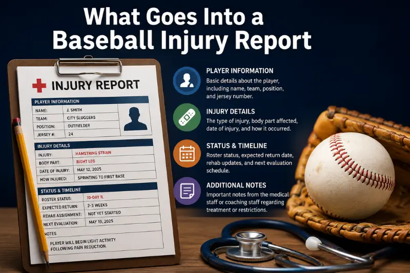 what goes into a baseball injury report