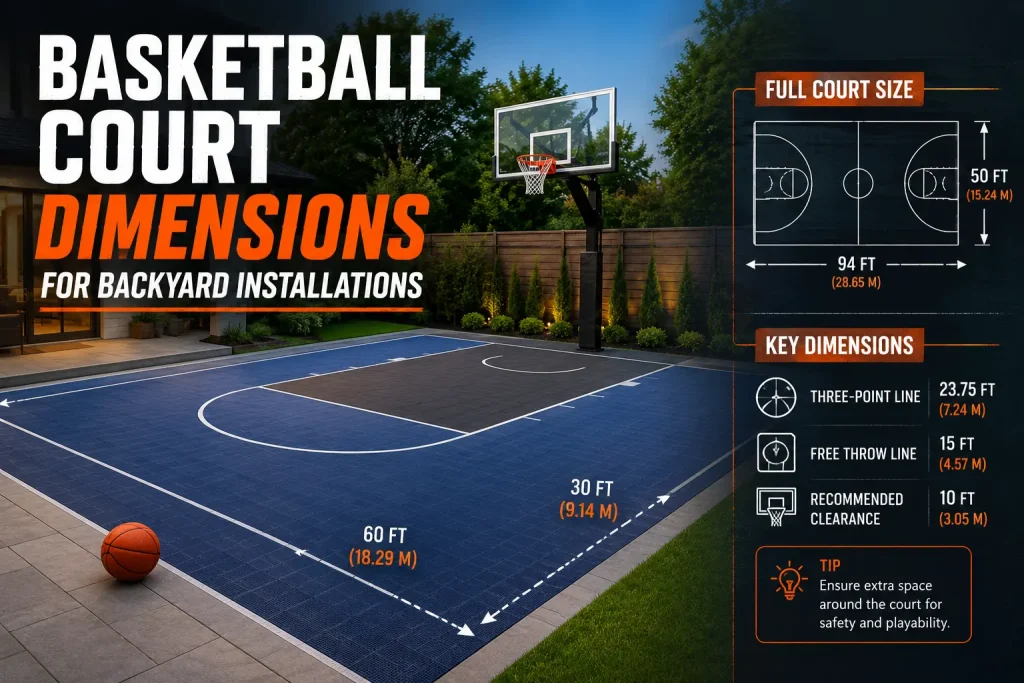 basketball court dimensions for backyard installations