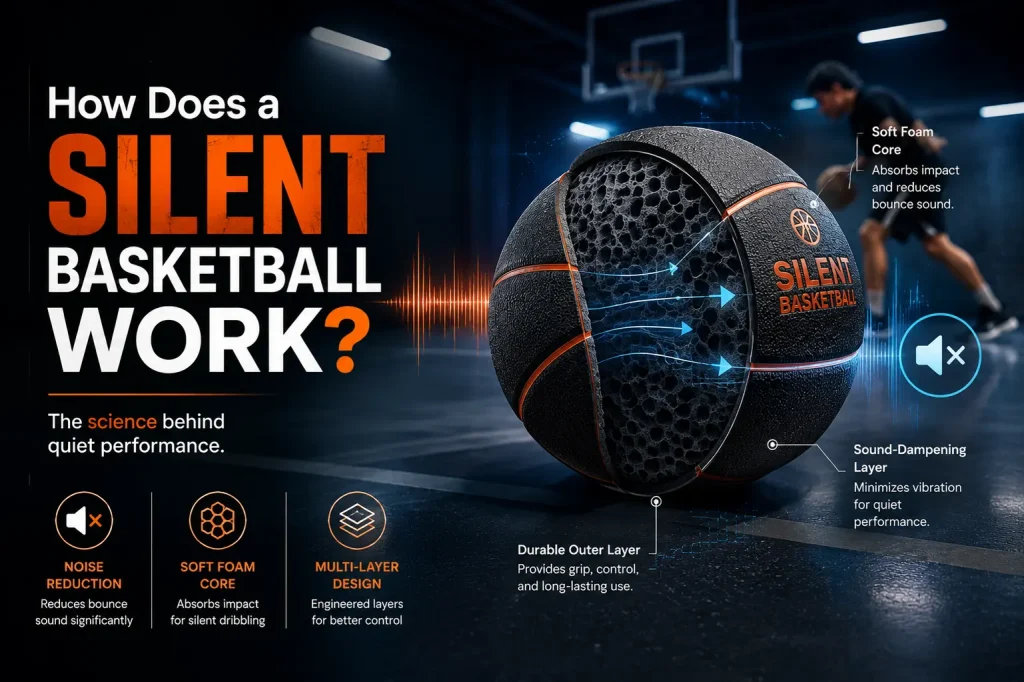 how does a silent basketball work