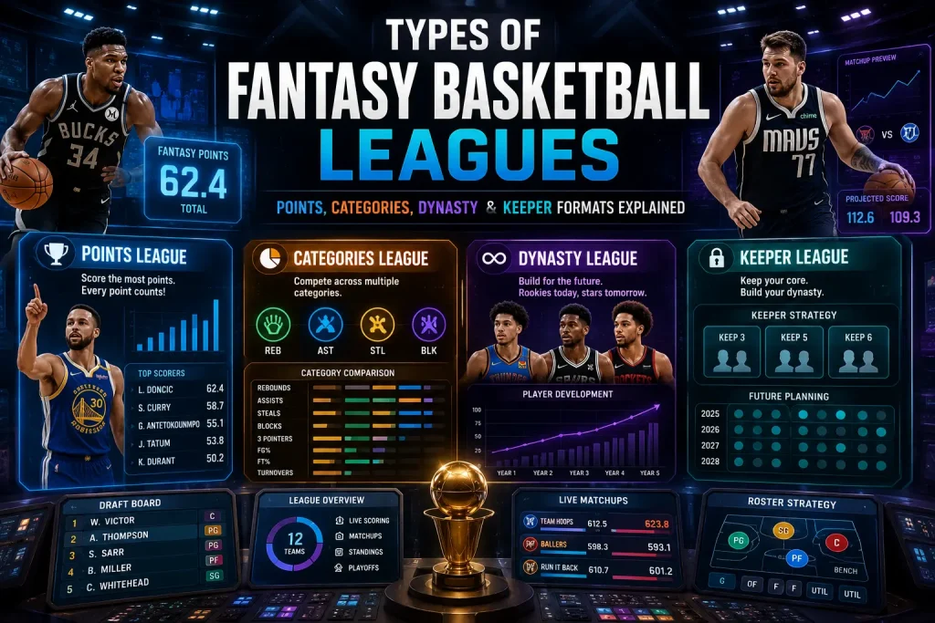 types of fantasy basketball leagues