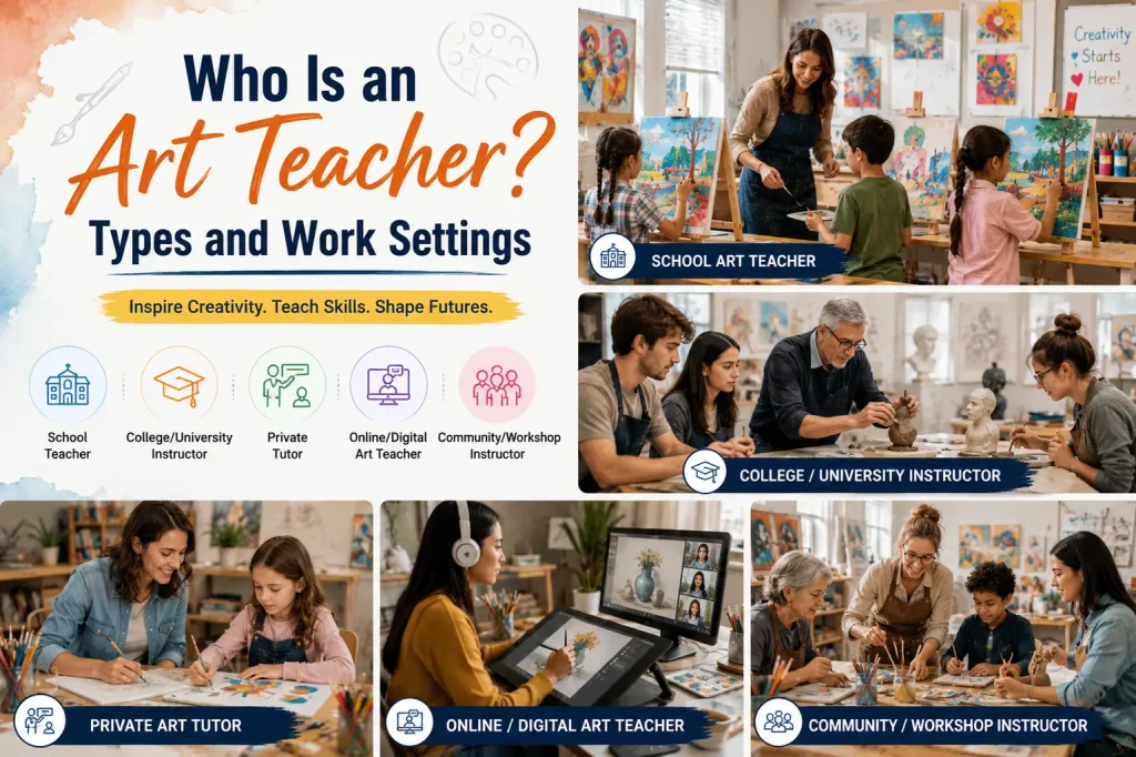 who is an art teacher types and work settings
