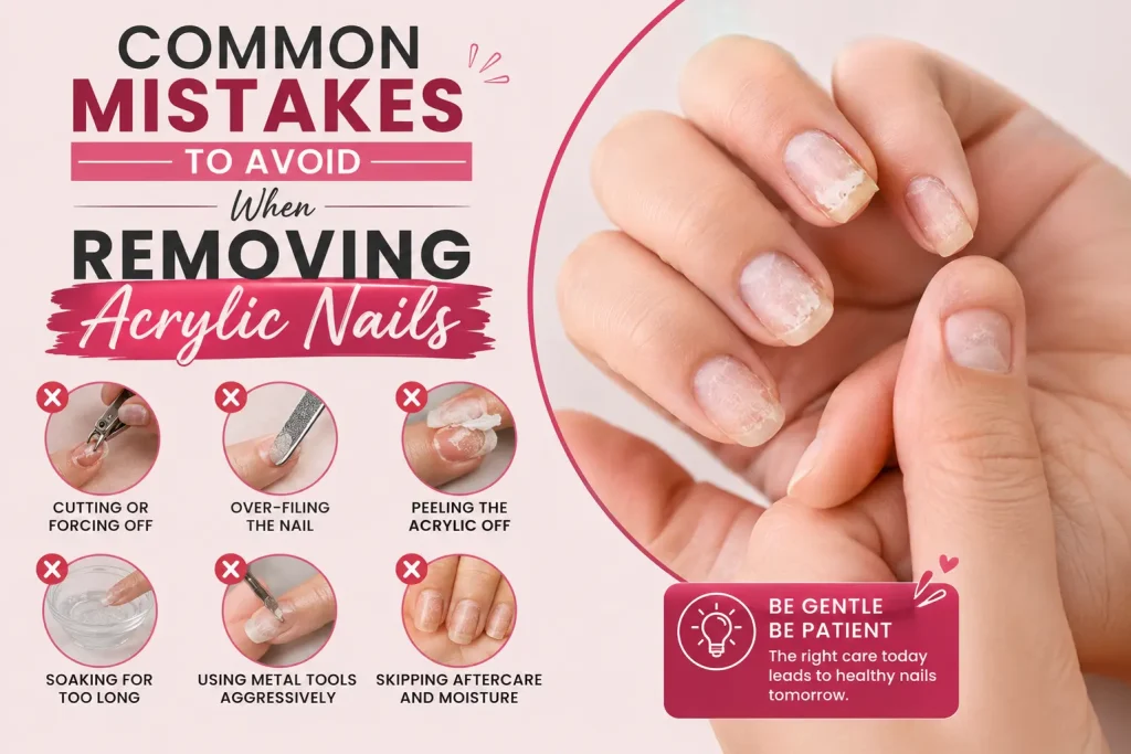common mistakes to avoid when removing acrylic nails