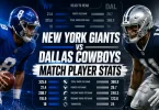 new york giants vs dallas cowboys match player stats